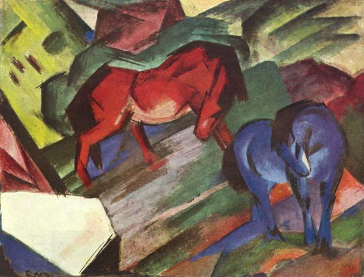 Franz Marc Red and Blue Horse (mk34) oil painting picture
